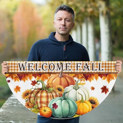 FLAGWIX Pumpkins Fall Bunting Fan Flag, 1.5 x 3 ft, 1 Pack