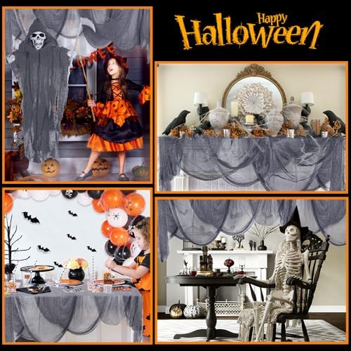 400" x 85" Grey Halloween Creepy Cloth Halloween Yard Outdoor Decoration