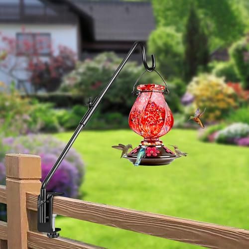 BOLITE Deck Hook, 20 Inch Bird Feeder Hanger for Hummingbird Feeders, Black