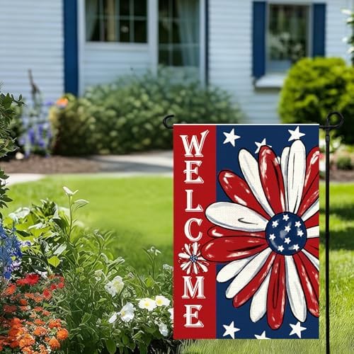 4th of July Garden Flag 12x18 Inch Double Sided