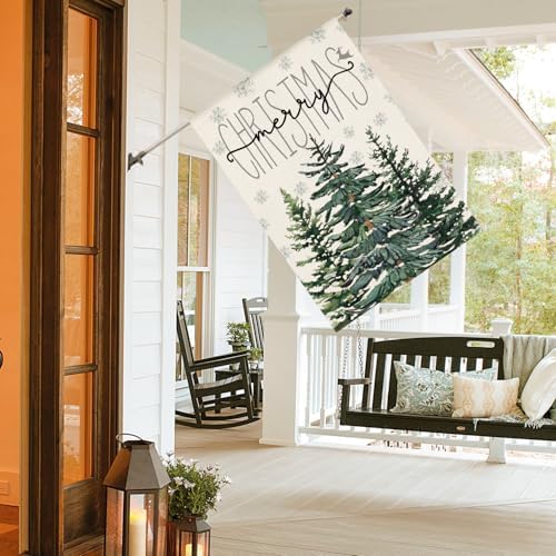AVOIN colorlife Merry Christmas Pine Tree House Flag 28x40 Inch