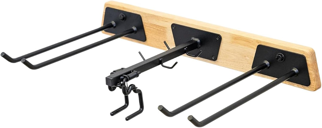 StoreYourBoard BLAT Tool Wood Yard Tool Organizer, Solid Steel Holds 125 lbs, Garage Wall Mount Hooks for Shovels Rakes