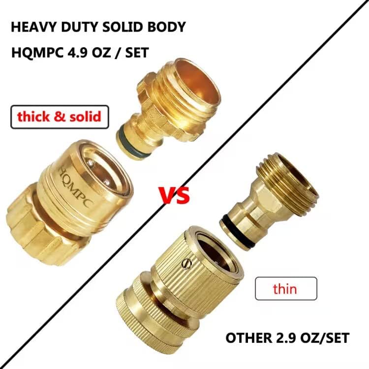 Garden Hose Quick Connect Brass Hose Quick Connect Fittings For Garden Watering 3/4" GHT (2 SETS, No Pb)