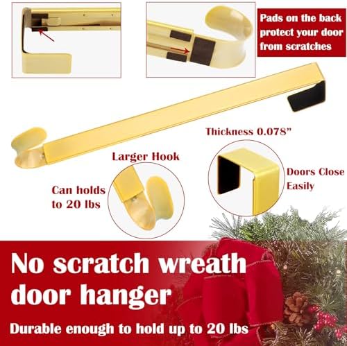 Wreath Door Hanger, Adjustable Wreath Hangers for Front Door from 15 to 25“
