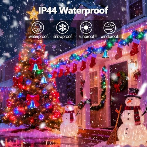 Voice Control 88Ft 240LED Christmas String Lights with Remote, Multicolor