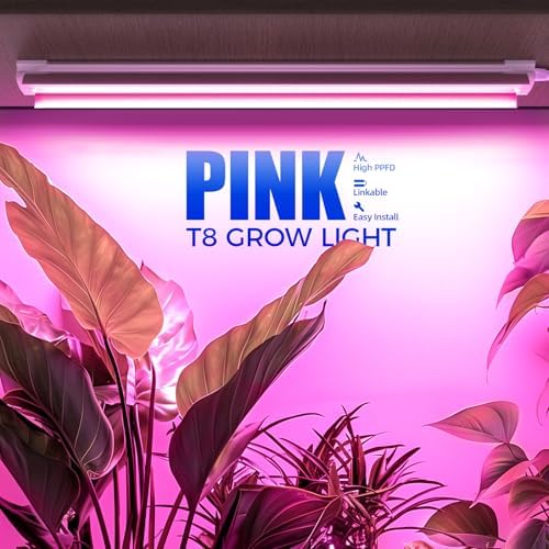 Barrina T8 LED Grow Light, 2FT Full Spectrum Plant Lights, Pink, 6 Packs