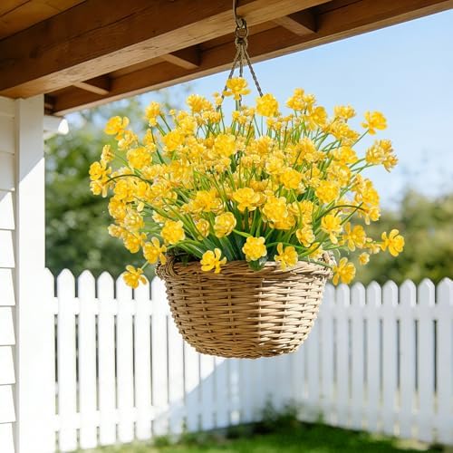 TURNMEON 12 Bundles Artificial Flowers for Outdoors Summer Decor