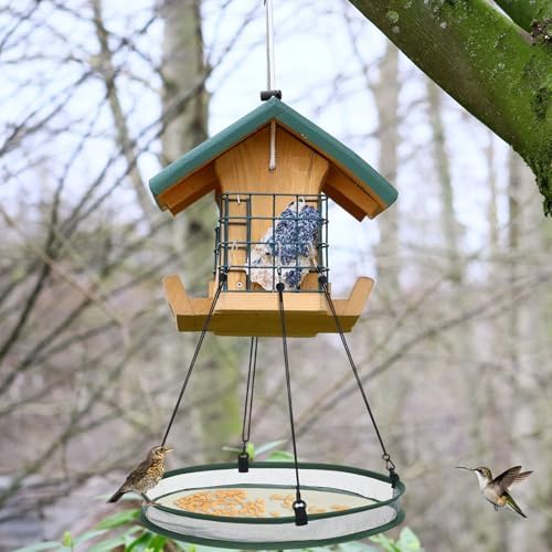 FoldTier 1 Piece Bird Seed Catcher Tray Hanging Round Mesh,20 Inch