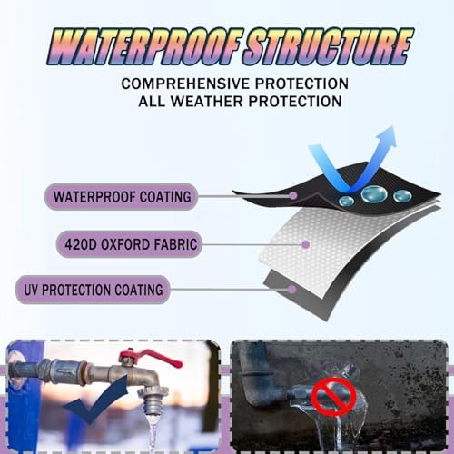 Outdoor Faucet Covers for Winter, 15" W x 35" H Outside Yard Hydrant Protector Socks Winter, Insulated Hose Bib Protector Cover, Spigot Pipe Cover Freeze Protection