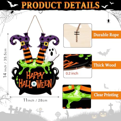 Halloween Witches Door Sign Witch Legs Cauldron Wreath Hanging Decorations