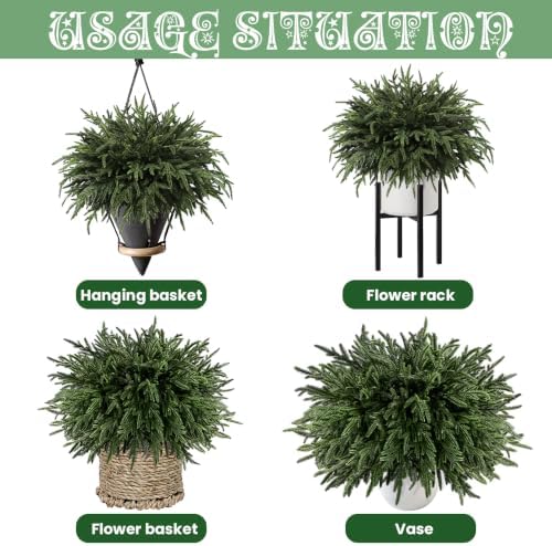 JOICEE 32Pcs 18" Real Touch Norfolk Pine Branches Artificial Faux Plants