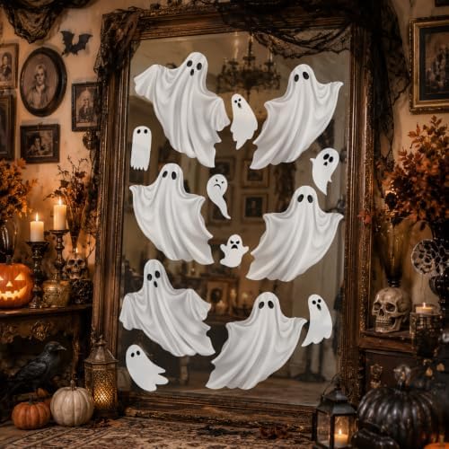 Halloween White Ghost Window Mirror Cling Decal Decoration Large 35.5''