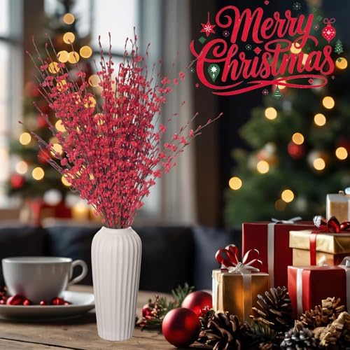 10Pcs 17.5" Red Artificial Jasmine Flowers Stem for Vase DIY Wreath Decor