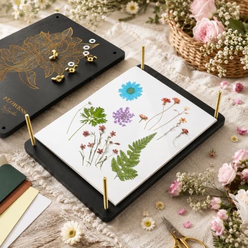 Suziko Large Flower Press Kit 11.8 x 8.7 inch 6 Layers with Photo Frame and Book Marks,Plant Pressing Kit for Adults Measures, Fast Making Pressed Plant, Great Gift for Your Lover