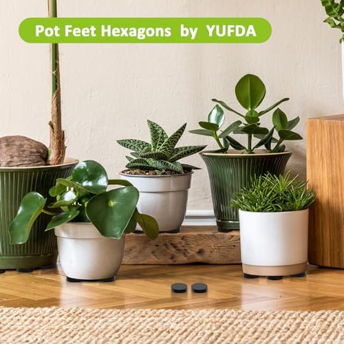 12 Pack Invisible Pot Feet, Solid Rubber Pots Risers