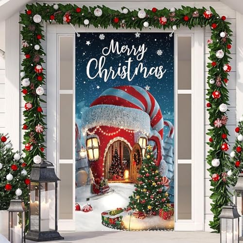Garland Hanger for Door Frame，Adjustable 30"- 63" Heavy-Duty Garland Holder for Holiday Swags, Wreaths, Lights, Outdoor Decor, Damage-Free No-Drill Design