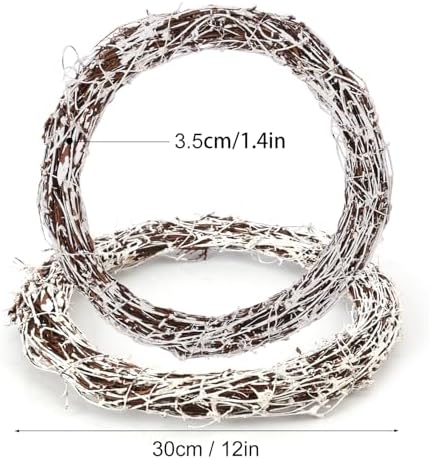 7 Pcs 12 inch Natural Grapevine Wreath Set