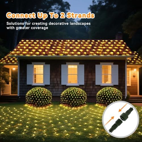 LitHome 14.8FT x 5FT Christmas Net Lights Outdoor Mesh Lights Connectable