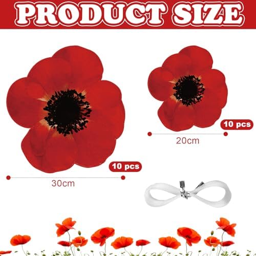 Preboun 20 Pcs Wizard Party Decoration Red Poppy Garland Halloween Decor