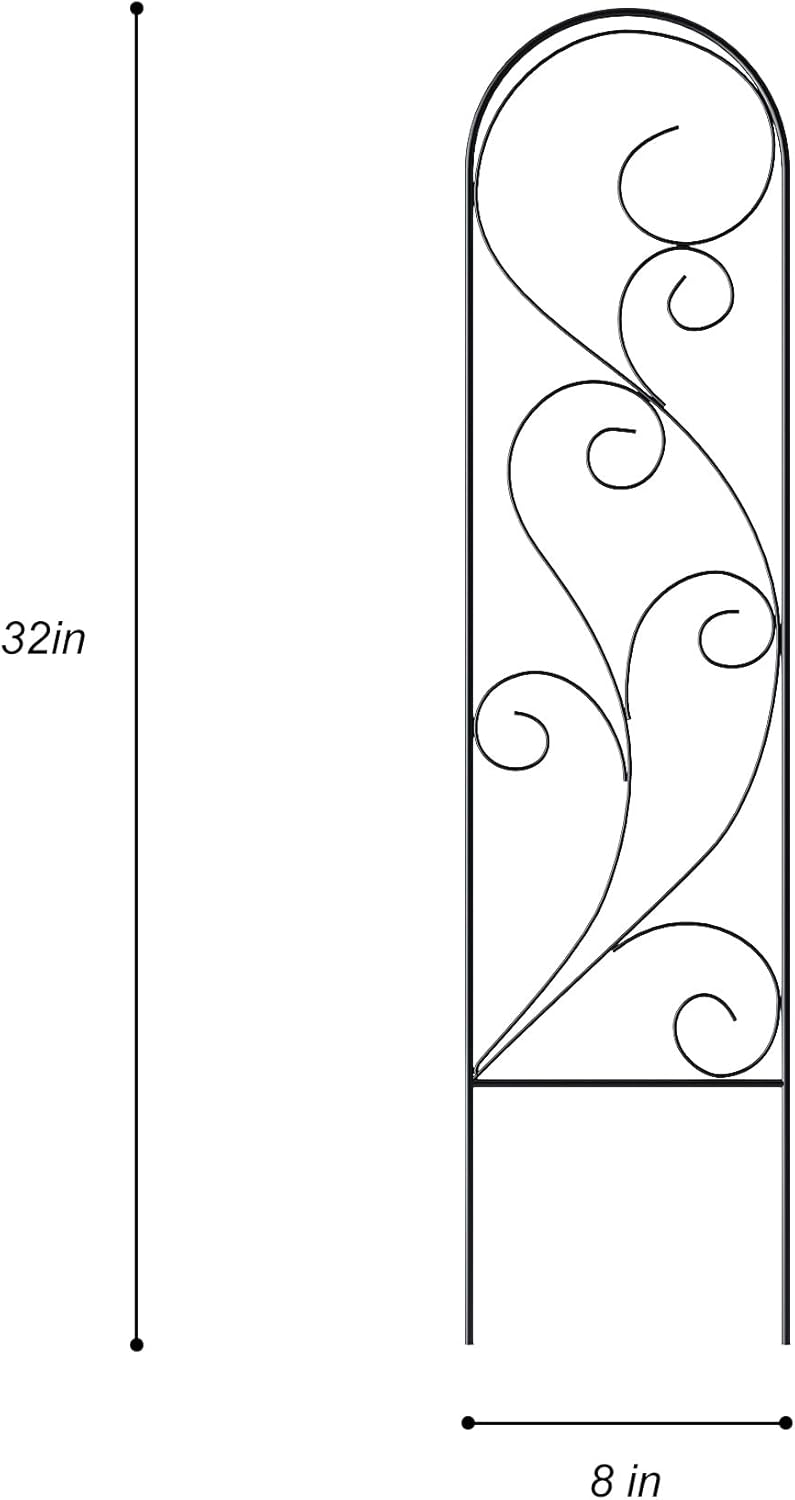 Zhongma 4 Pack 32" Metal Plant Trellis for Potted Plants Climbing,Indoor and Outdoor Fence Plant Support Trellis for