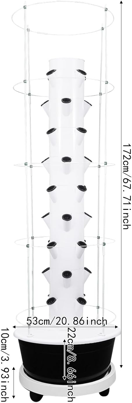 Hydroponics Growing System, 36 Pods Large Vertical Hydroponic Growing Tower with with Climbing Trellis, 9-Tier Indoor