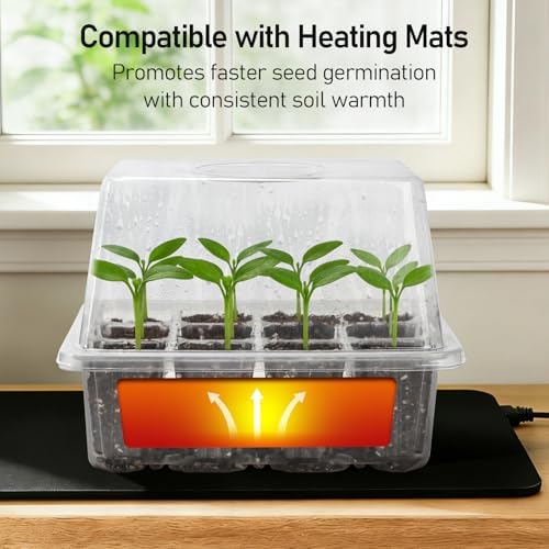 MIXC 10 Pack Seed Starter Tray, 120Cell Stater Kit with Elevated Lid