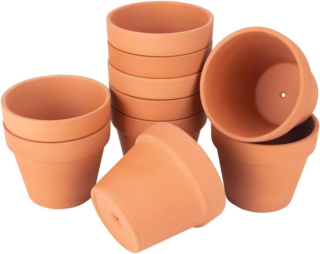 CFKJ [26 Pack] 4" Planter Nursery Pots Terracotta Pot Clay Ceramic Pottery Cactus Pots Flower Succulent Plants Pot