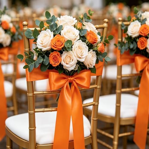 1In 30Yards Orange Satin Ribbon for Gift Wrapping Halloween Thanksgiving