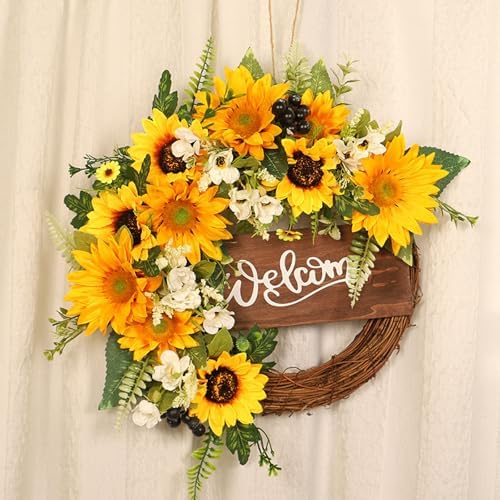 18Inch Grapevine Wreath, 4pcs Rattan Branch Plaim Wreath for Crafts