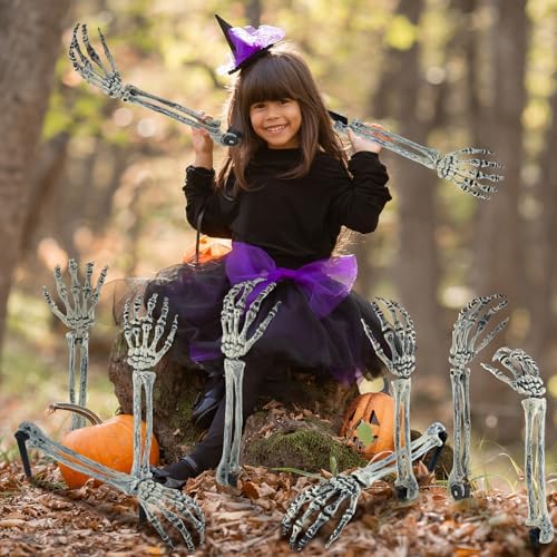 10pcs Halloween Skeleton Decoration, Skeleton Hands Yard Lawn Stakes
