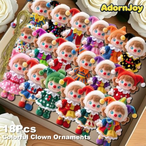18Pcs Colorful Circus Clown Christmas Ornaments