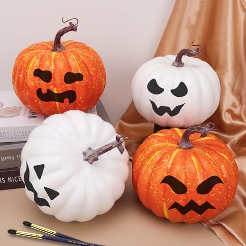 7 Inch Orange Artificial Pumpkin Fake Foam Lifelike Craft Pumpkin
