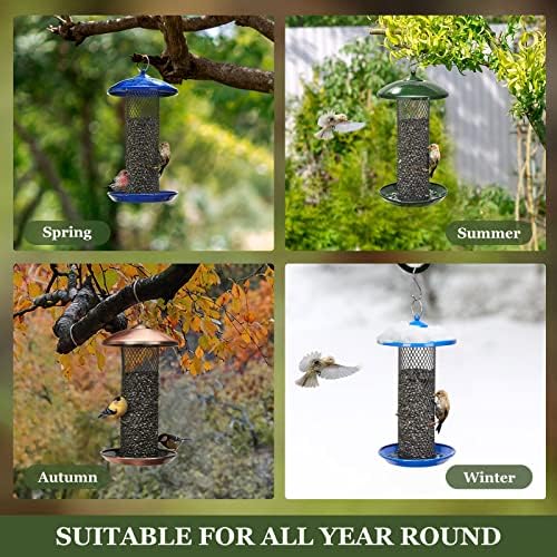 Kingsyard Wild Bird Feeders for Outdoors Hanging, All Metal