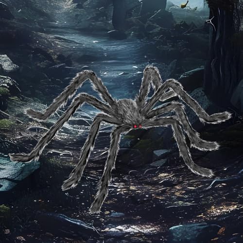 Kendane 78" Halloween Sliver Giant Spider Decorations