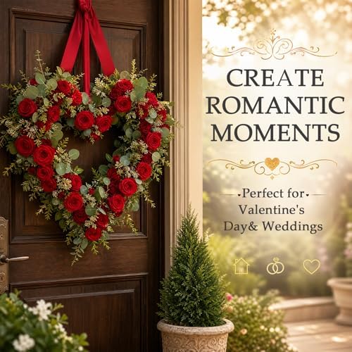 Heart Shape Flower Bouquet Shaper - 2 Set Reusable Floral-Cage Rose Stem Holder, Plastic Heart Wreath Frames, White Flower Arrangement Stand for Fresh Roses, DIY Bouquet Making, Birthday, Wedding