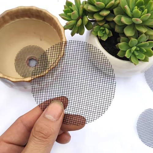 200PCS Plant Pot Hole Mesh Pads, 2-Inch Round Flower Pot Drainage Covers