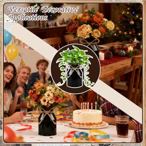 12 Pcs 5.12in Metal Vase, Rustic Vases, for Farmhouse Style Decor（Black）