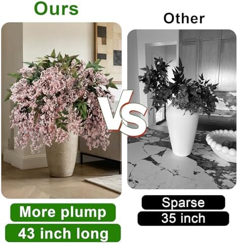 43 Inch Artificial Nandina Berry Stems for Vase Realistic Faux Berry Spray
