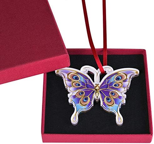 WaaHome Purple Butterfly Christmas Ornaments 2026 - Monarch Butterfly Keepsake Ornaments for Christmas Tree Decorations Gifts for Women Girls Kids Mom