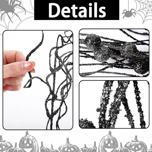 16 Pcs Artificial Halloween Branches Picks, Fake Black Bat Branches Picks