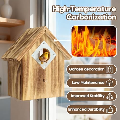 UUMENHA Window Birdhouse for Viewing Inside with 3 Strong Suction Cups