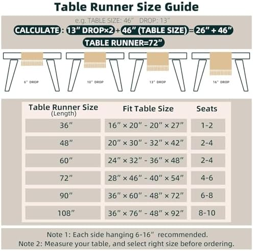 FEXIA Boho Table Runner for Fall Home Decor 12x90 Rustic with Tassels