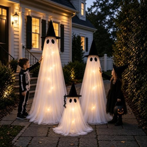 3 Packs Halloween Decorations Outdoor - Ghost Decor Halloween
