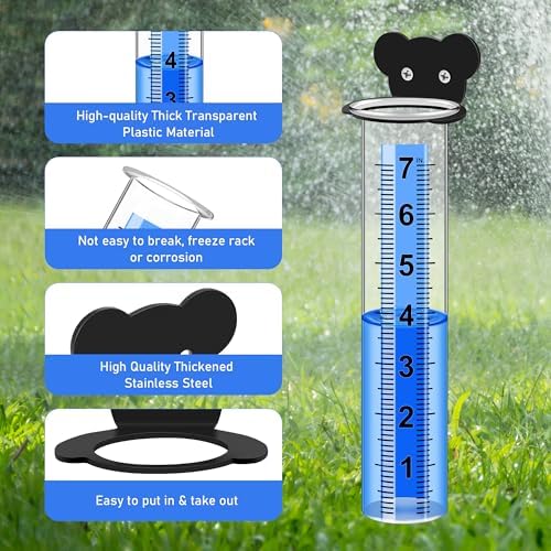 Rain Gauge Outdoor, Rain Gauge Replacement Tube (Bear)