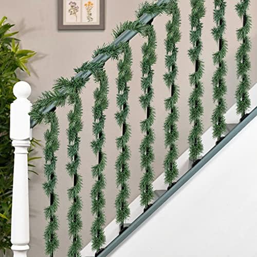 Lvydec 30 Pieces Christmas Garland Ties, 14" Artificial Pine Needles Flexible Christmas Pine Garland Wired Garland Ties Greenery Stems for Christmas Decoration Craft Gift Wrapping