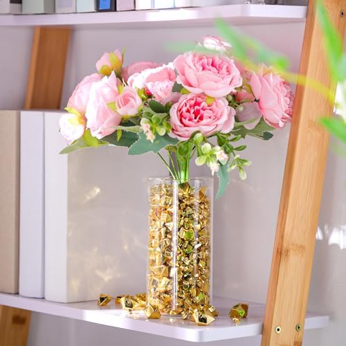 Syhood 570 Pcs Gold Acrylic Gems Plastic Crystals