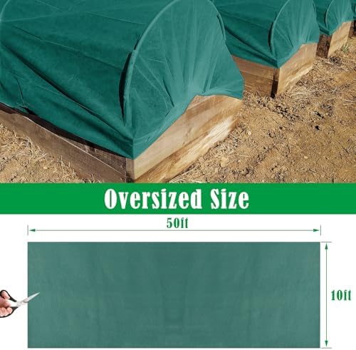 10X50 Ft Plant Cover Freeze Protection, 1.9oz/Yd² Thick Frost Cloth Blanket