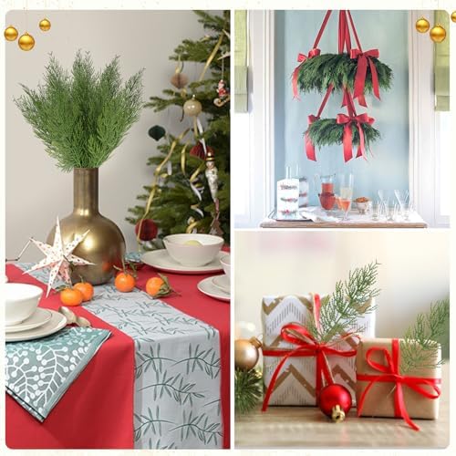 Hananona Artificial Pine Branches for Christmas Decoration 80 Pcs, Green
