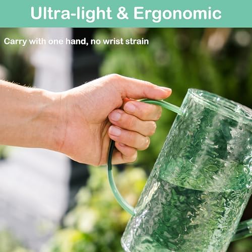 Small Watering Can for Indoor Plants - 34oz Leakproof Lightweight Pot with Long Spout & Bonus Shower Head, Indoor Watering Can for House Plants in Sage Green