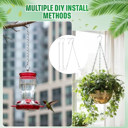2 Pack Hanging Chain for Bird Feeders, Planters, Lanterns and Ornaments (9.5 Inch, Silver)